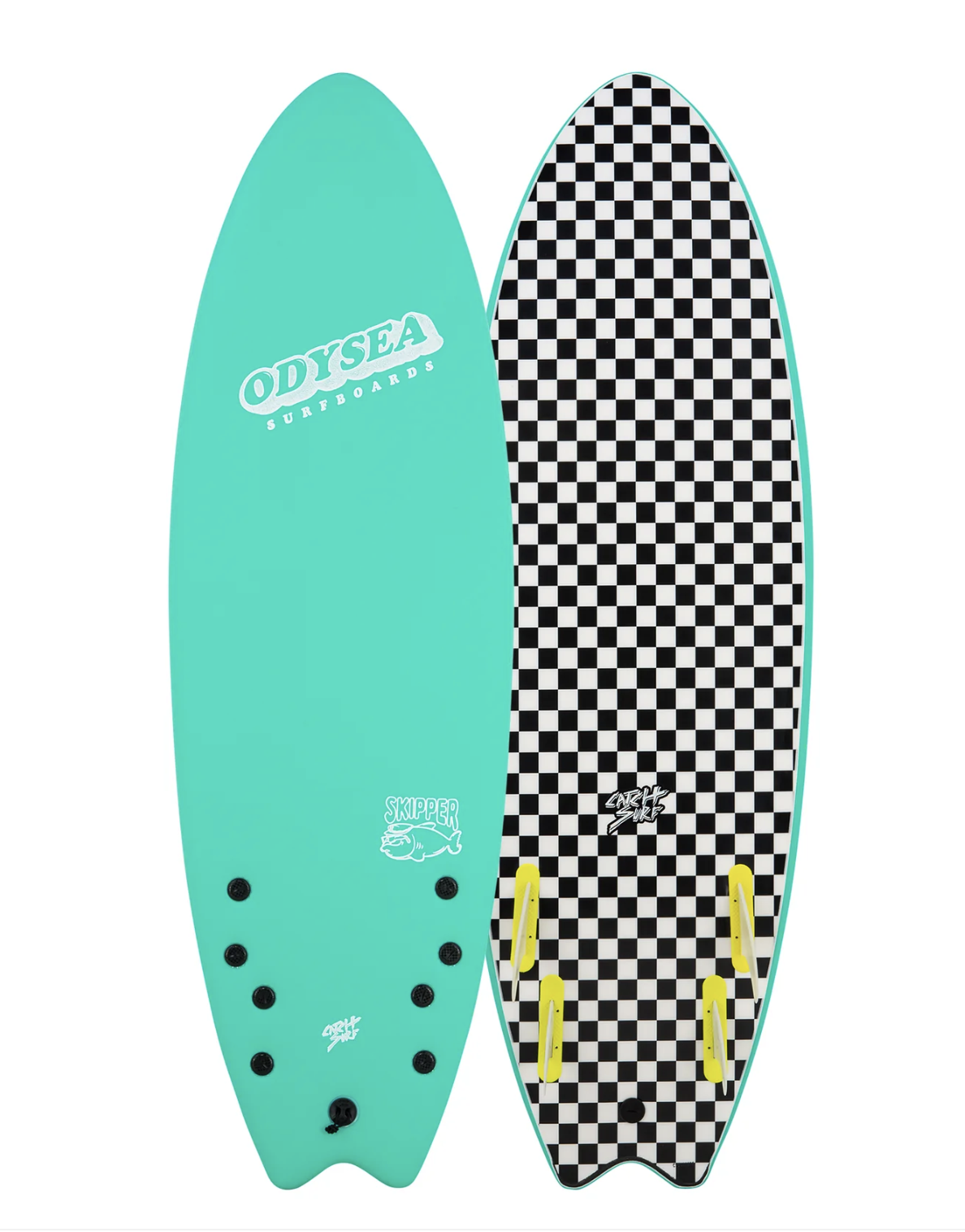 Odysea Catch Surf Skipper 5'6 Turquoise/Checker Quad