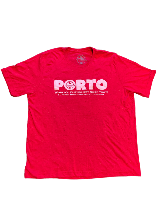 Worlds Friendliest Surf Town El Porto Shirt (red)
