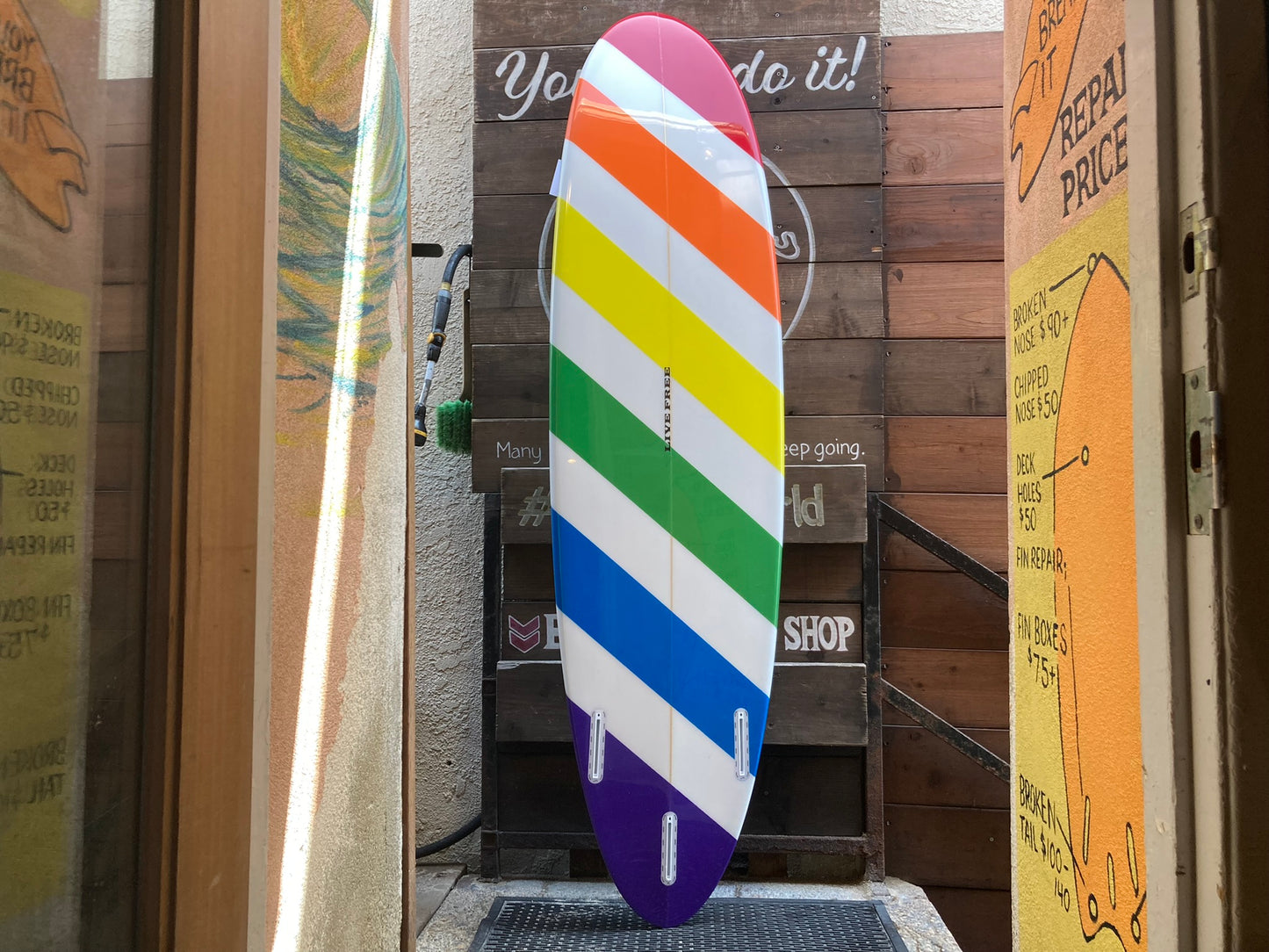 El Porto Surfboard Striped 6"10