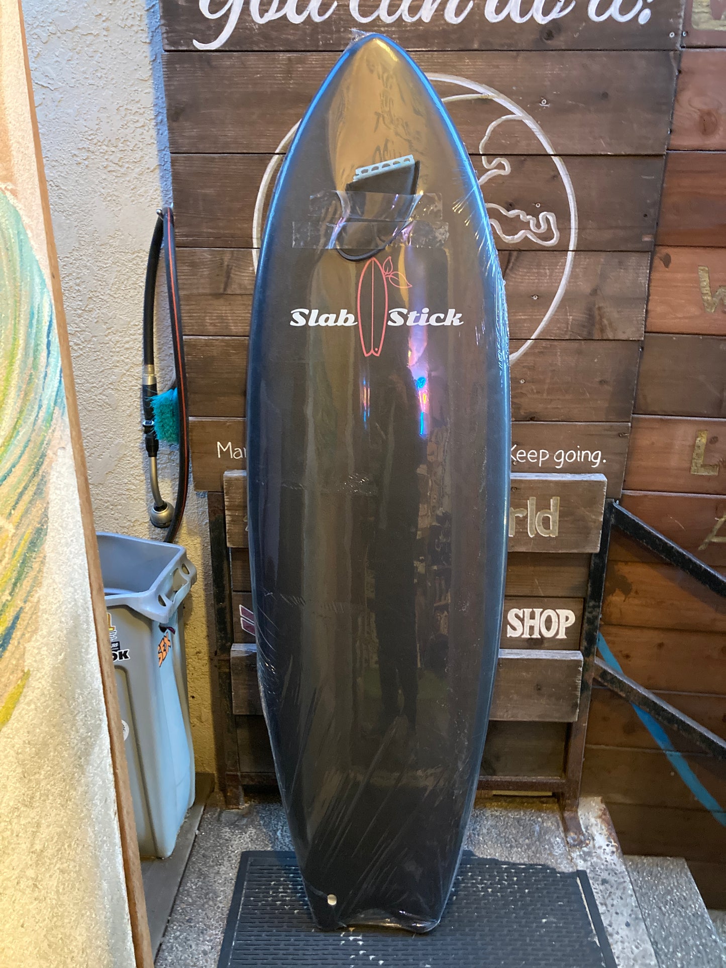 Slab Stick 6'2" Foam Board Black/Teal (NEW)