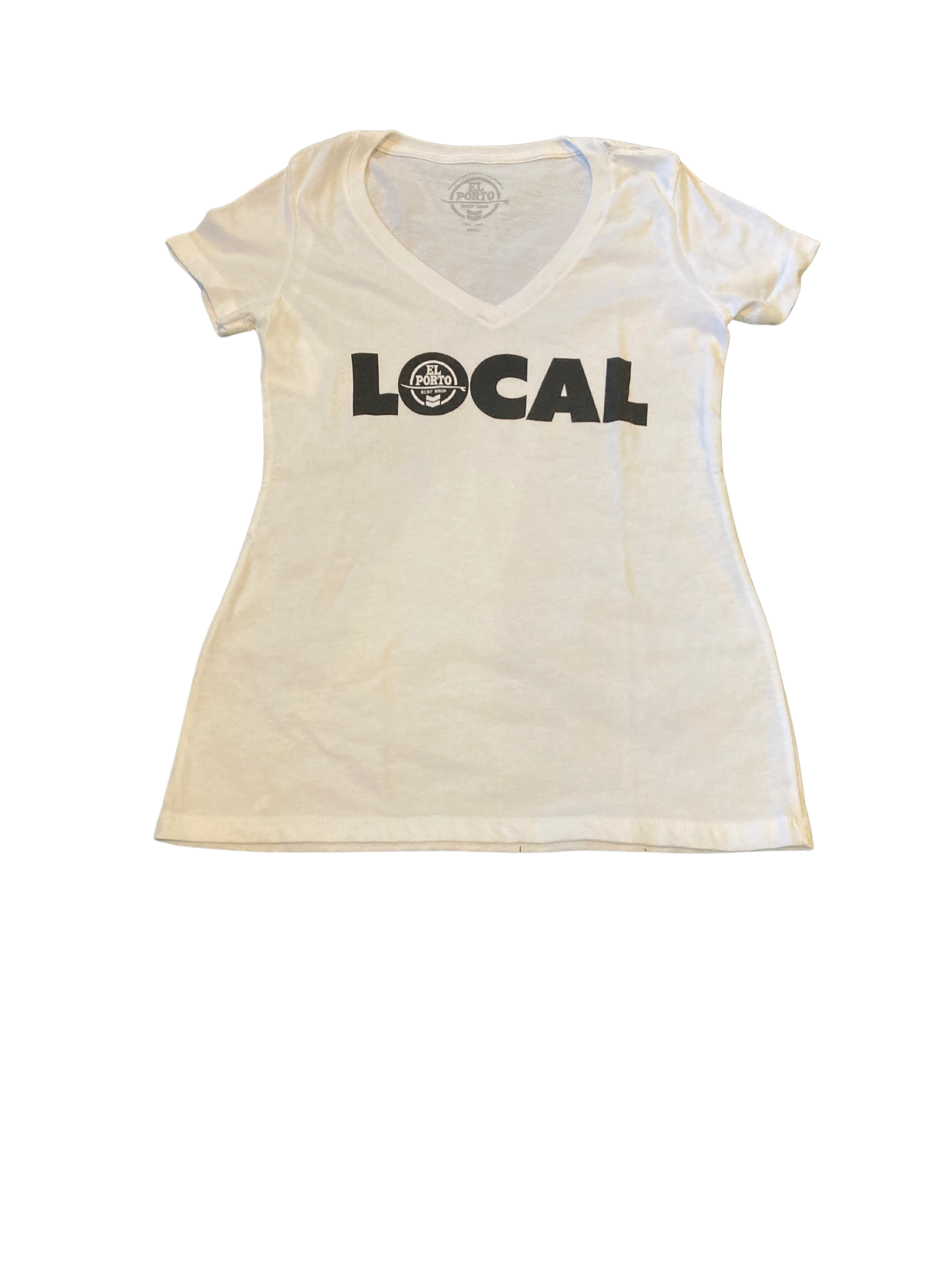 "Local" White Women's V Neck