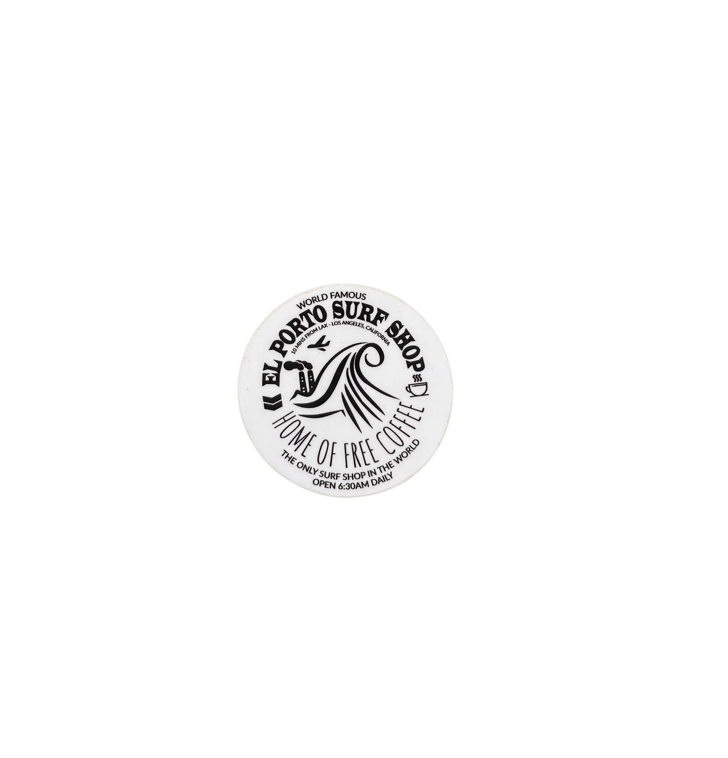 El Porto Surf Shop Circle Sticker (White)