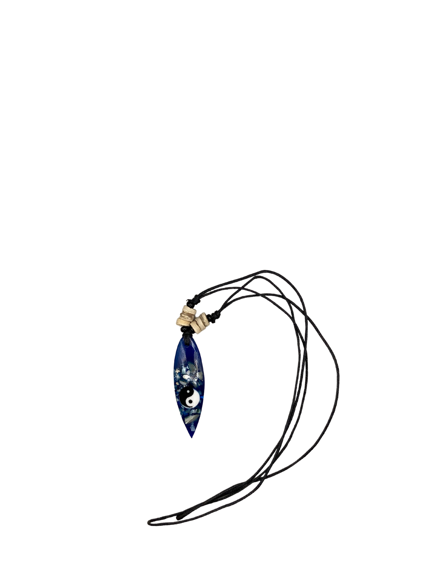 Yin Yang Board Necklace (blue)
