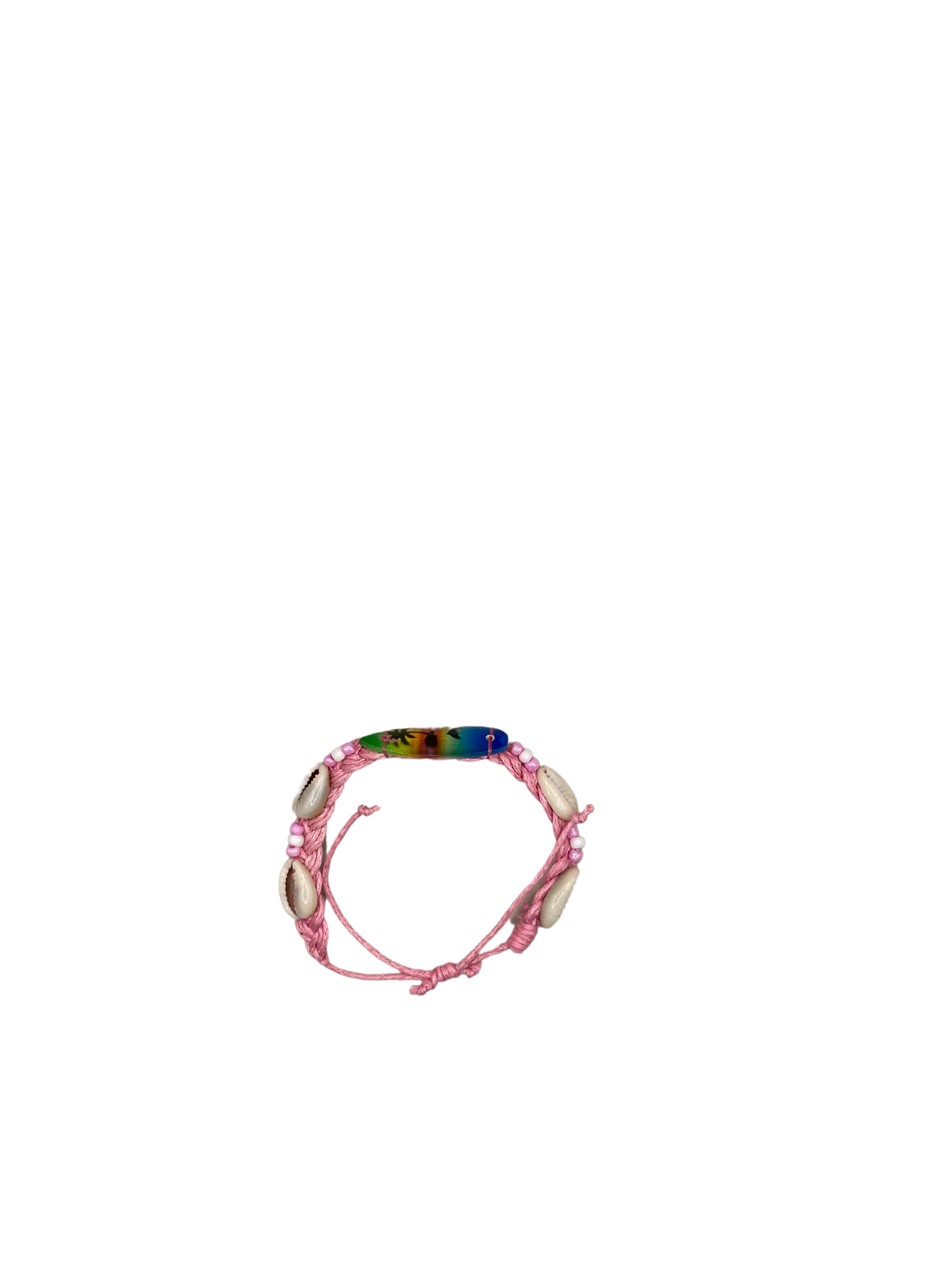 Pink Puka Shell Surfboard Bracelet