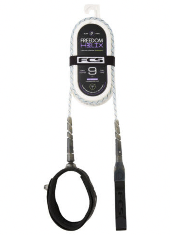FCS 9' Freedom Helix Natural/Black Leash