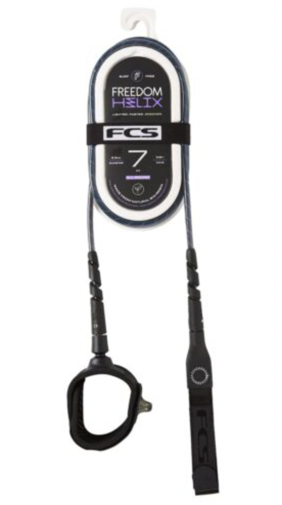 FCS 7' Freedom Helix Smoke/White Leash