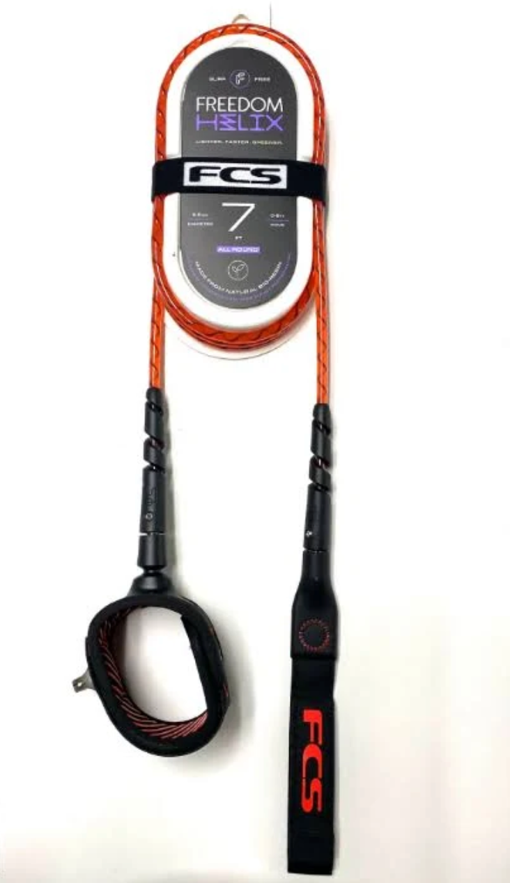 FCS 7' Freedom Helix Red/Black Leash