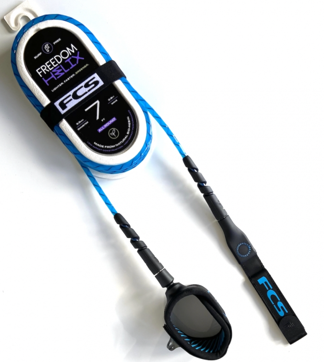 FCS 7' Freedom Helix Blue/Black Leash