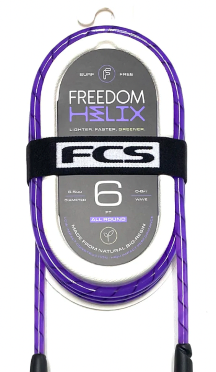 FCS 6' Freedom Helix Purple/Black Leash