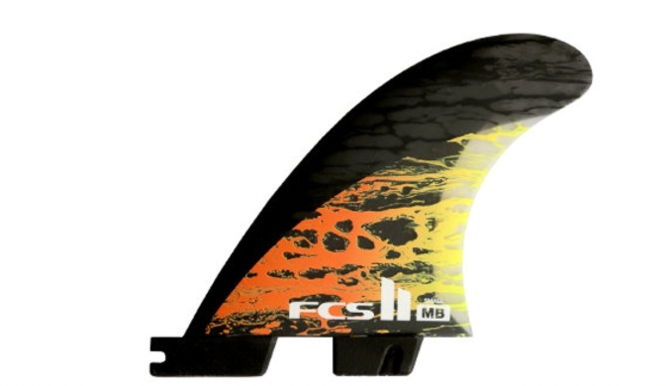 FCS II MB PC Carbon Orange Small Tri Fins