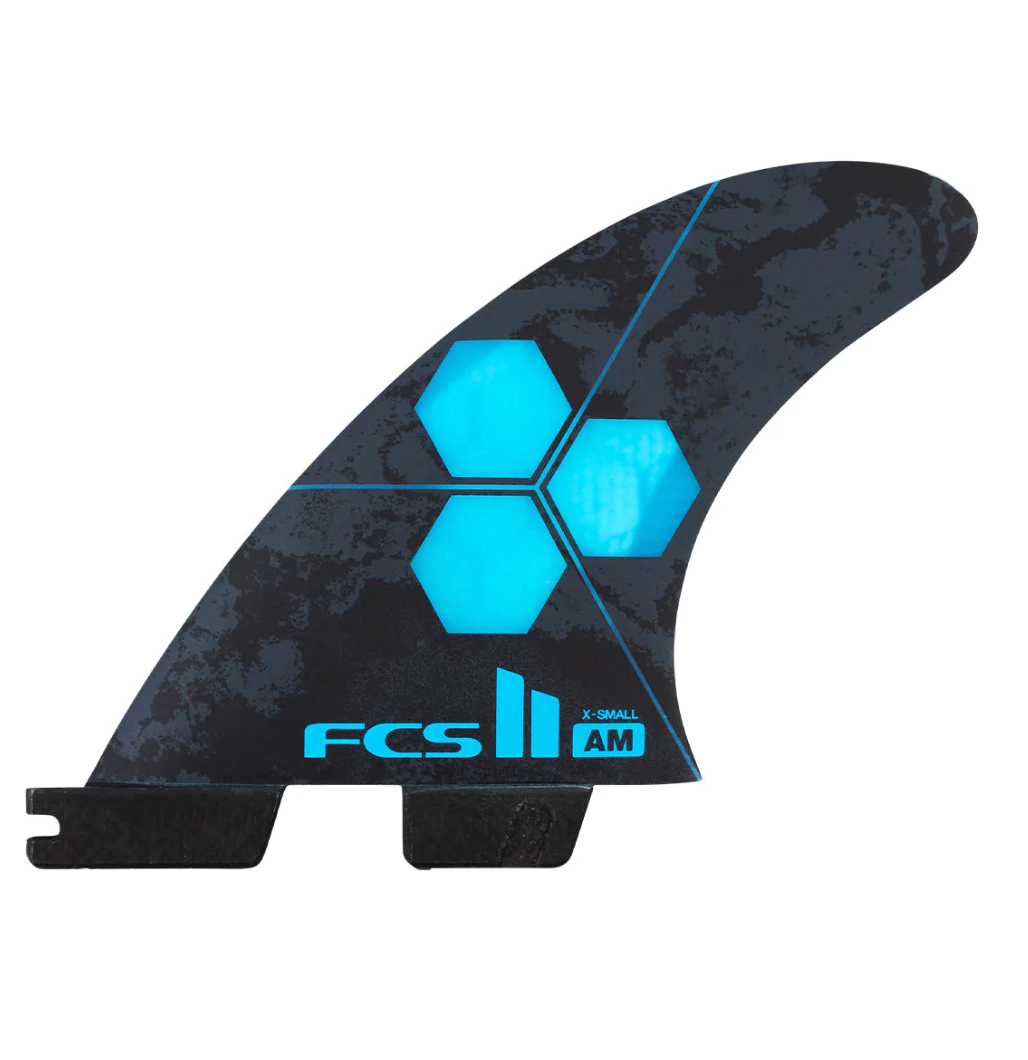 FCS II AM PC X-Small Cyan Tri Fins