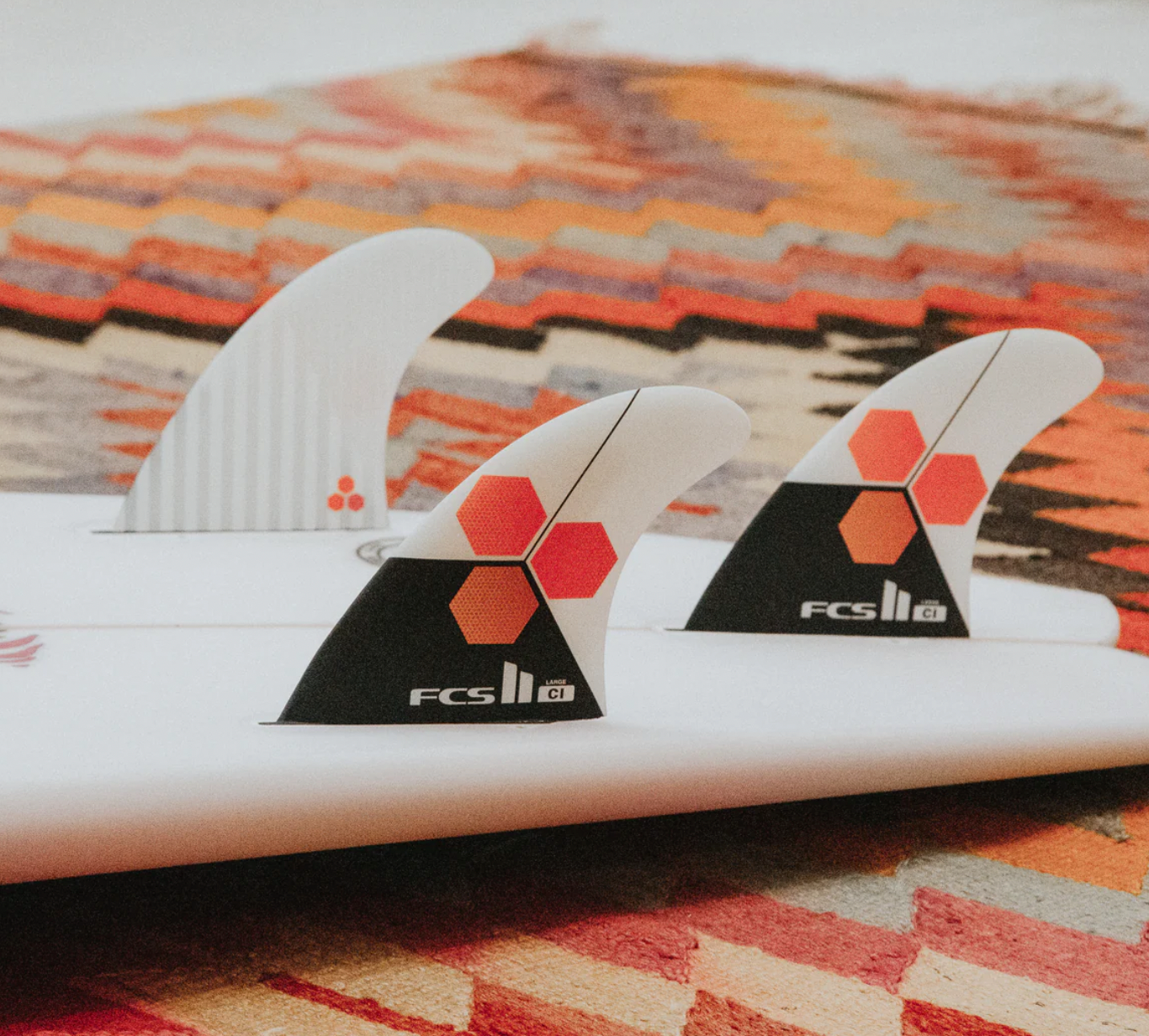 FCS II CI PC Medium White Tri Fins