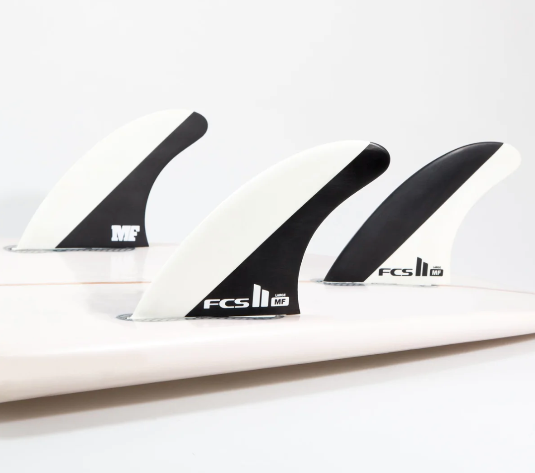 FCS II MF PC Black/White Medium Tri Fins (Medium)