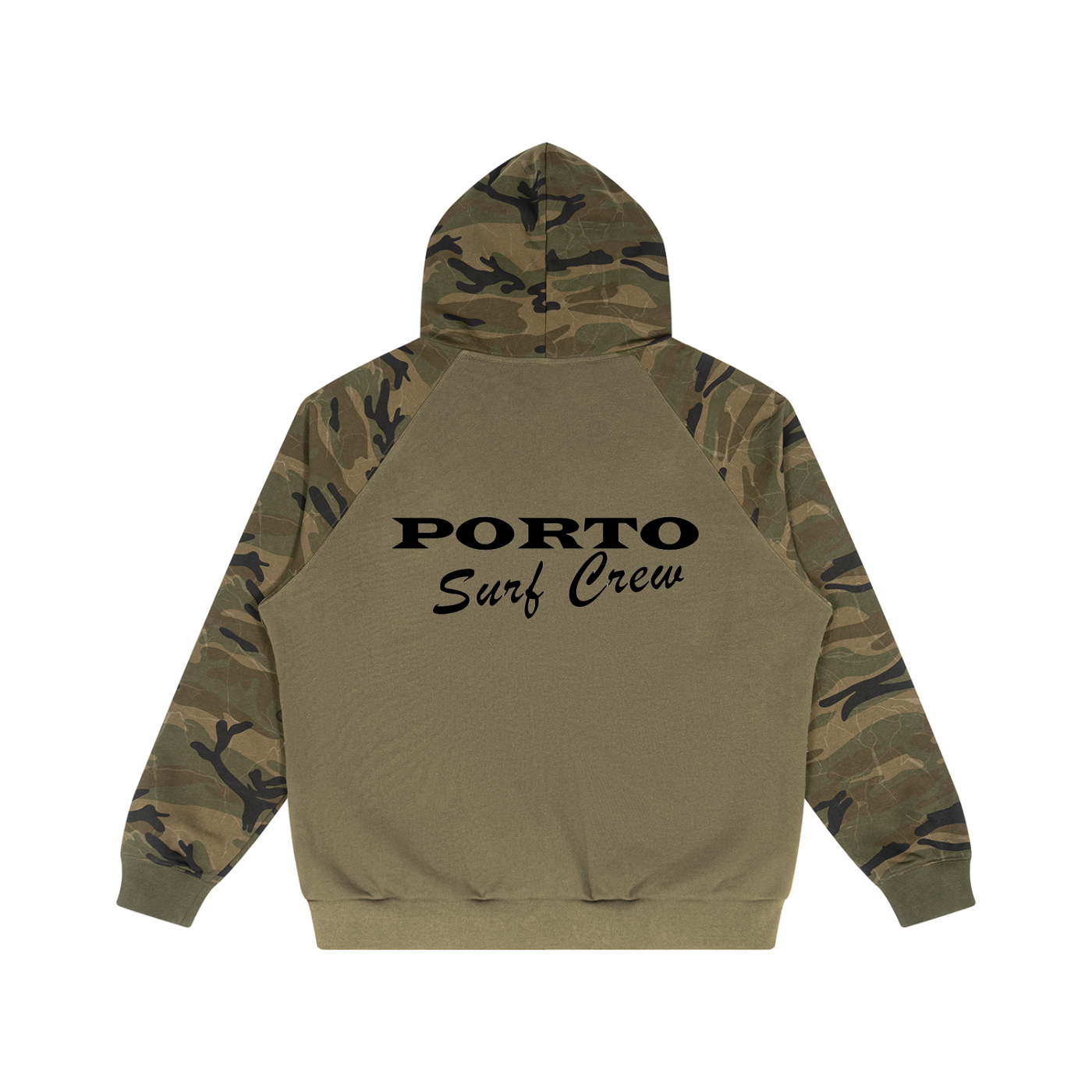 Porto Surf Crew Camo-Splice Raglan Zip Hoodie