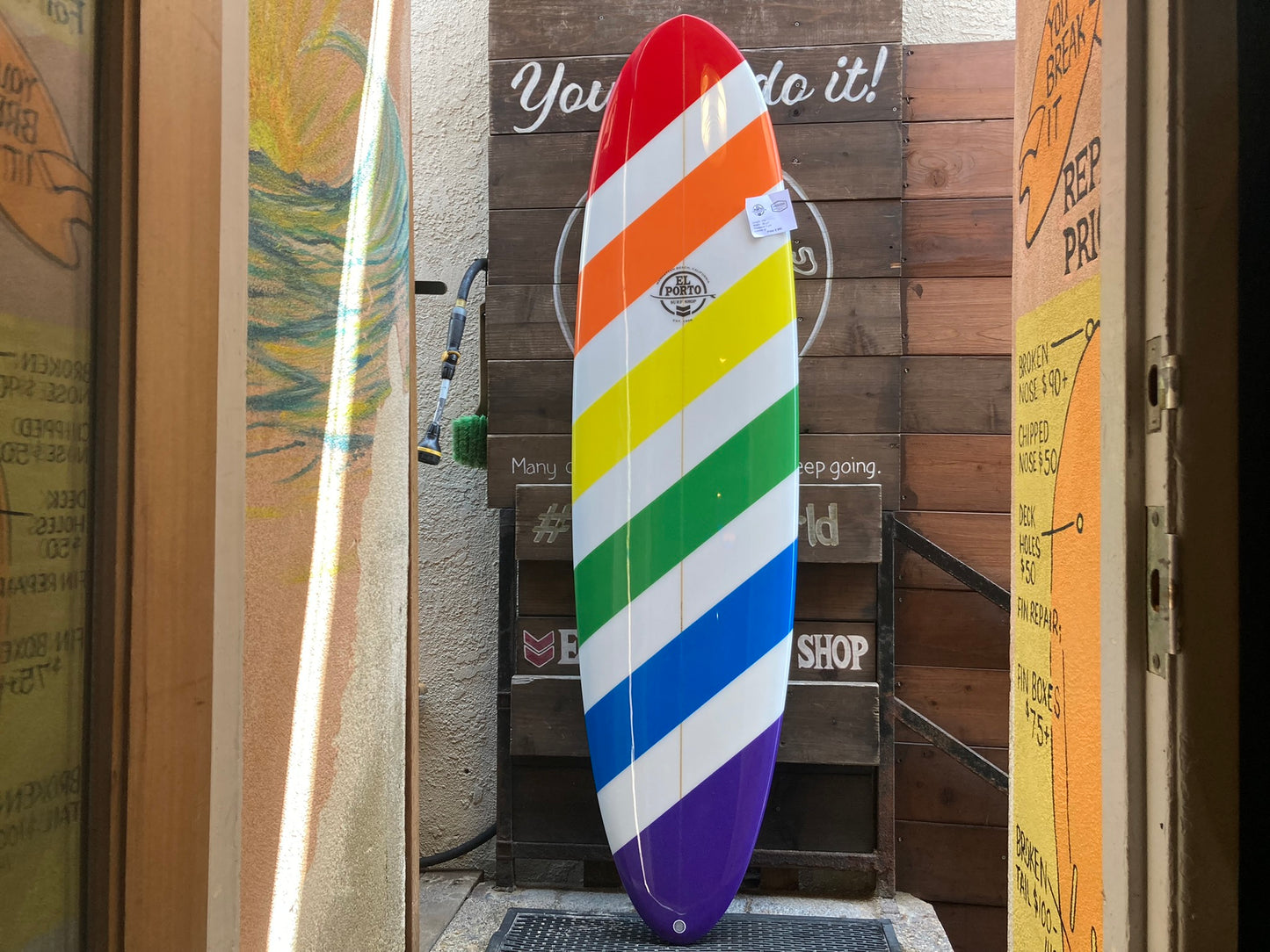 El Porto Surfboard Striped 6"10