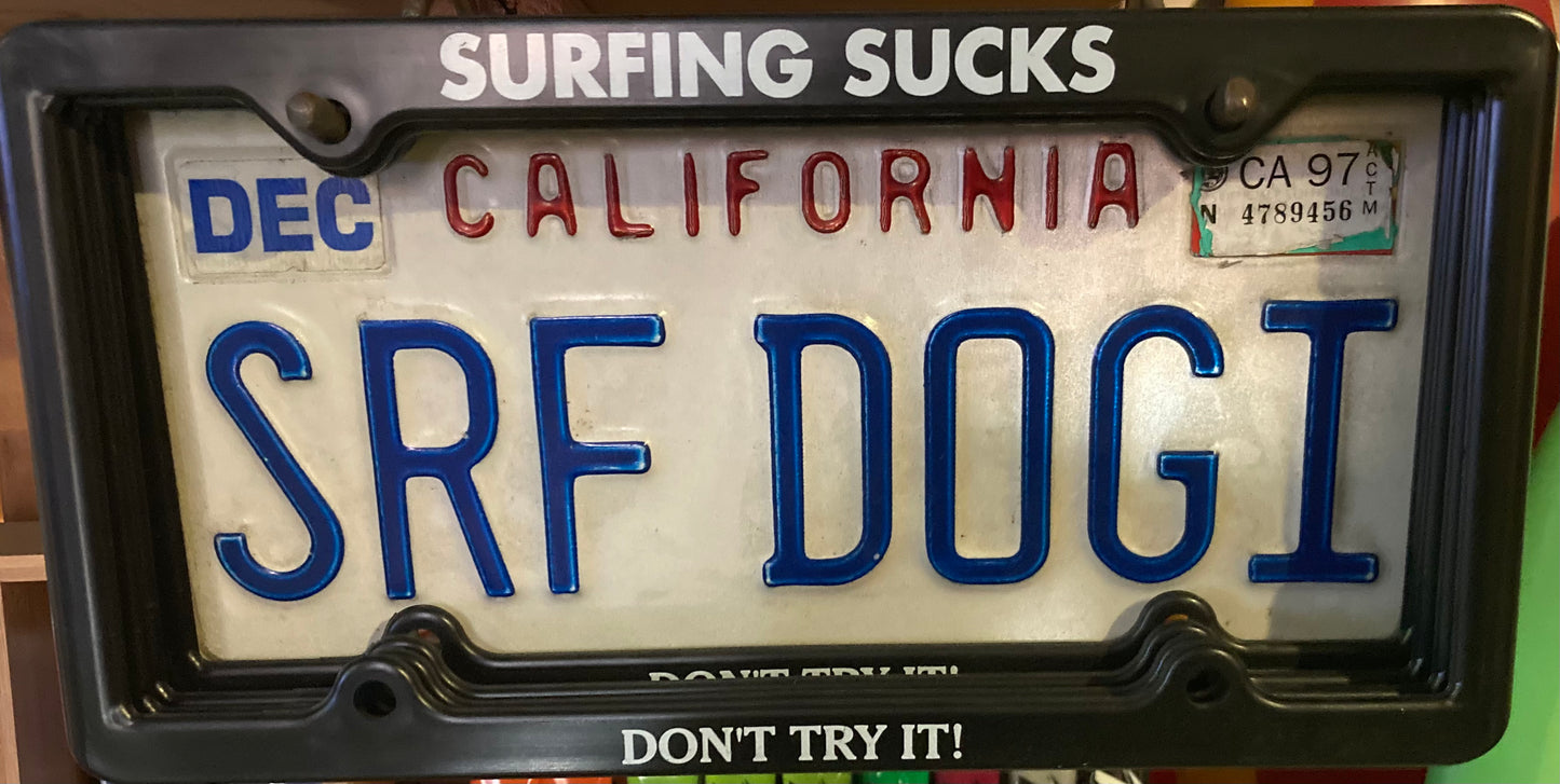 Pray For Surf License Plate Holder