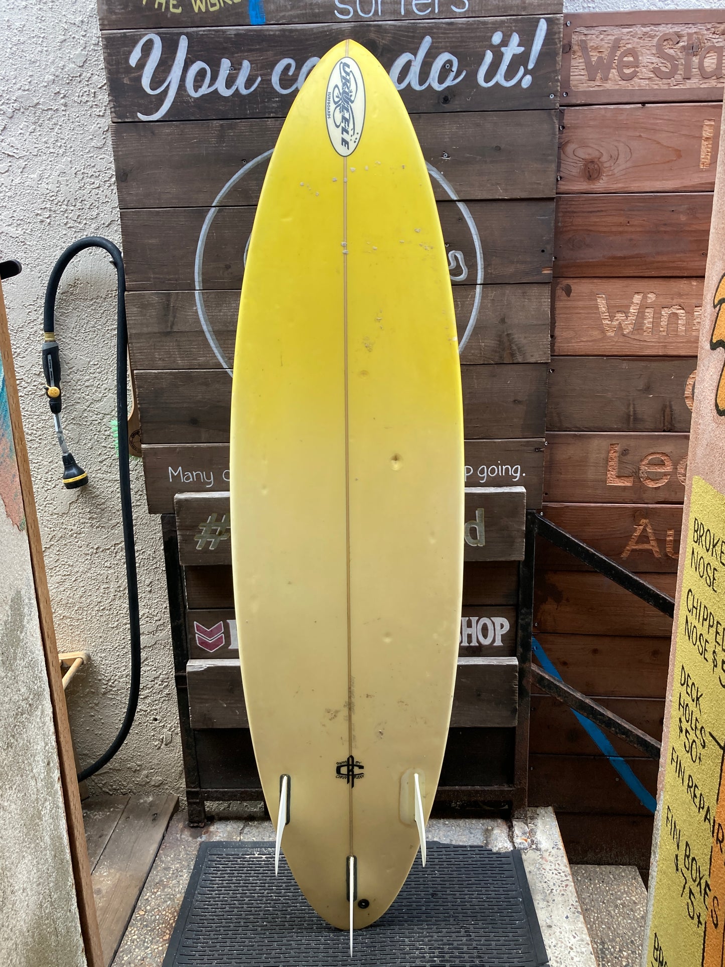 USED Ukulele Yellow Surfboard