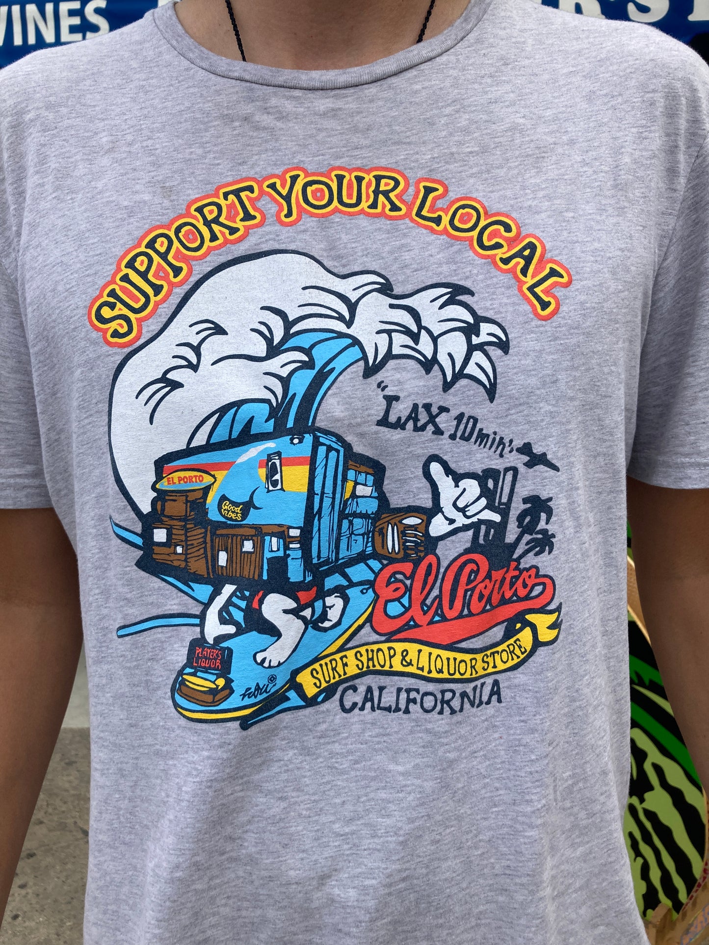 El Porto Support Your Local Surf Shop Cartoon T-shirt