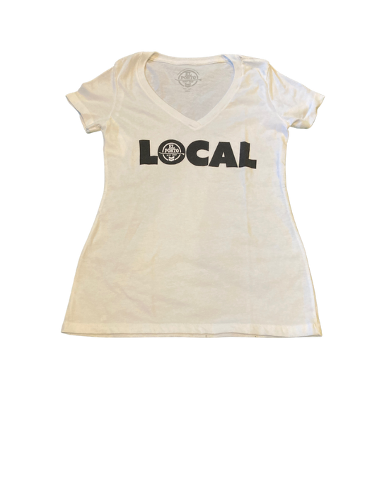 "Local" White Women's V Neck