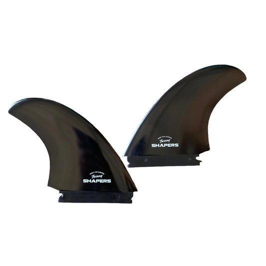 Shapers Twinny Fibreflex Twin Fin Set- (Black)
