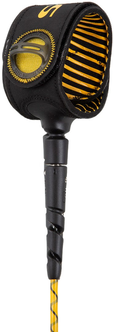 FCS Freedom Helix 6' Comp leash. Mango/Black