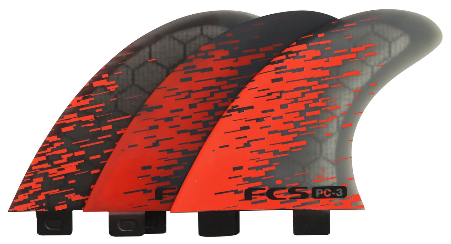 FCS PC-3 Red Smoke Tri Fins
