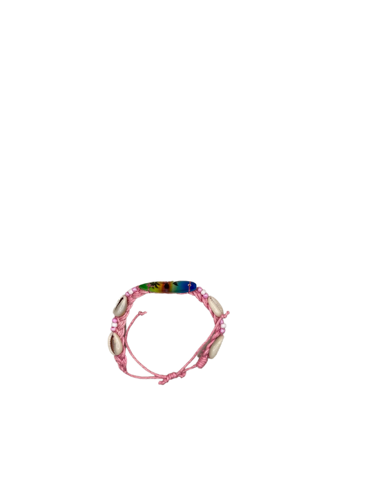 Pink Puka Shell Surfboard Bracelet