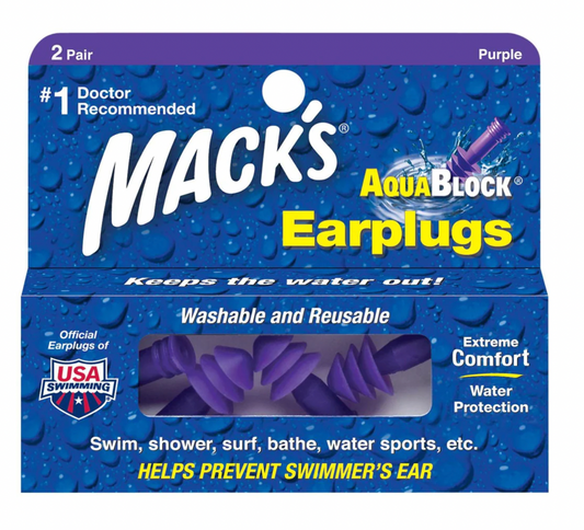 Macks Aqua Block Earplugs Purple